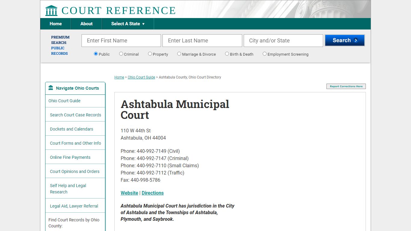 Ashtabula Municipal Court - Court Records Directory